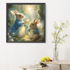 Rabbit Magic In The Forest 30X30CM(Canvas) Full Round Drill Diamond Painting