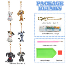 Load image into Gallery viewer, 6 PCS Double Sided Special Shape Diamond Painting Keychain (Cute Puppy)
