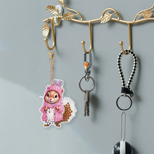 Load image into Gallery viewer, 6 PCS Double Sided Special Shape Diamond Painting Keychain (Pink Squirrel)
