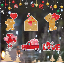 Load image into Gallery viewer, 6 Pcs Valentine Diamond Painting Sticker Gem Sticker for Boy Girls Gift (Bear)
