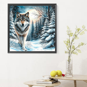 Snow Wolf 30*30CM(Canvas) Full Round Drill Diamond Painting