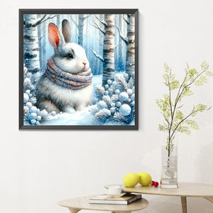 Snow Bunny 30*30CM(Canvas) Full Round Drill Diamond Painting