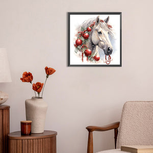 White Horse 30X30CM(Canvas) Full Round Drill Diamond Painting