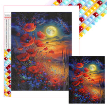 Load image into Gallery viewer, Red Flowers Under The Moon 30*40CM(Picture) Full Square Drill Diamond Painting
