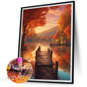 Woods Lake 40*50CM(Canvas) Full Square Drill Diamond Painting