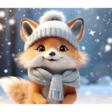 Load image into Gallery viewer, Winter Fox 35*30CM(Canvas) Full Round Drill Diamond Painting
