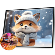 Load image into Gallery viewer, Winter Fox 35*30CM(Canvas) Full Round Drill Diamond Painting
