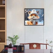 Load image into Gallery viewer, Winter Fox 35*30CM(Canvas) Full Round Drill Diamond Painting
