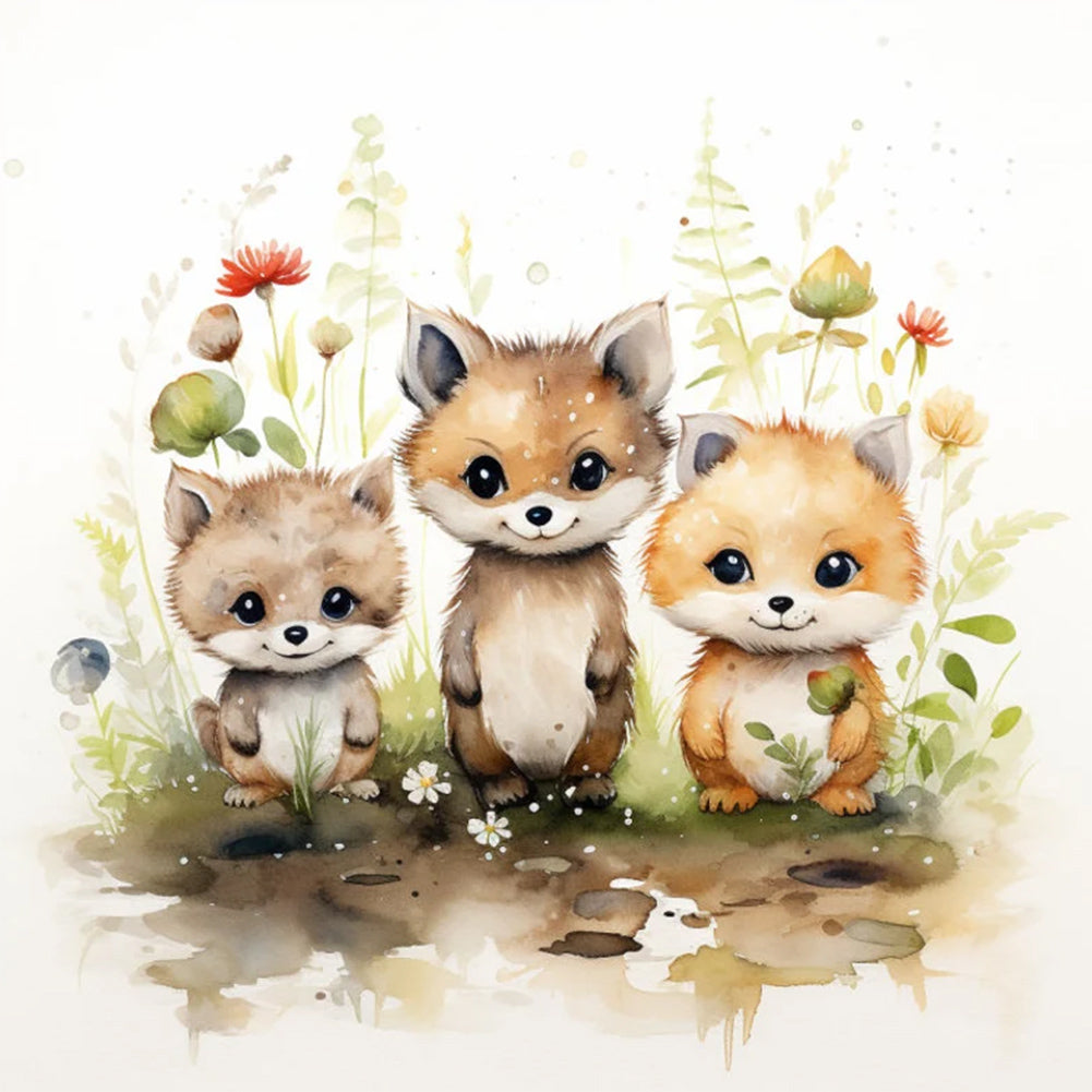 Forest Animals 30X30CM(Canvas) Full Round Drill Diamond Painting