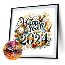 Load image into Gallery viewer, New Year Gift Calligraphy And Painting 35*35CM(Canvas) Full Round Drill Diamond Painting
