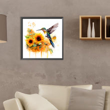 Load image into Gallery viewer, Sunflower Hummingbird 35X35CM(Canvas) Full Round Drill Diamond Painting
