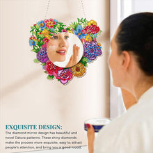 Load image into Gallery viewer, Heart Wreath DIY Special Shaped Diamond Painting Mirror for Beginner Kid Adult
