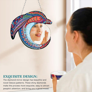 Special Shaped Diamond Painting Makeup Mirror Kit Dolphin Crystal Diamond Mirror