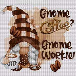 Coffee Gnome (40*40CM) 11CT Stamped Cross Stitch