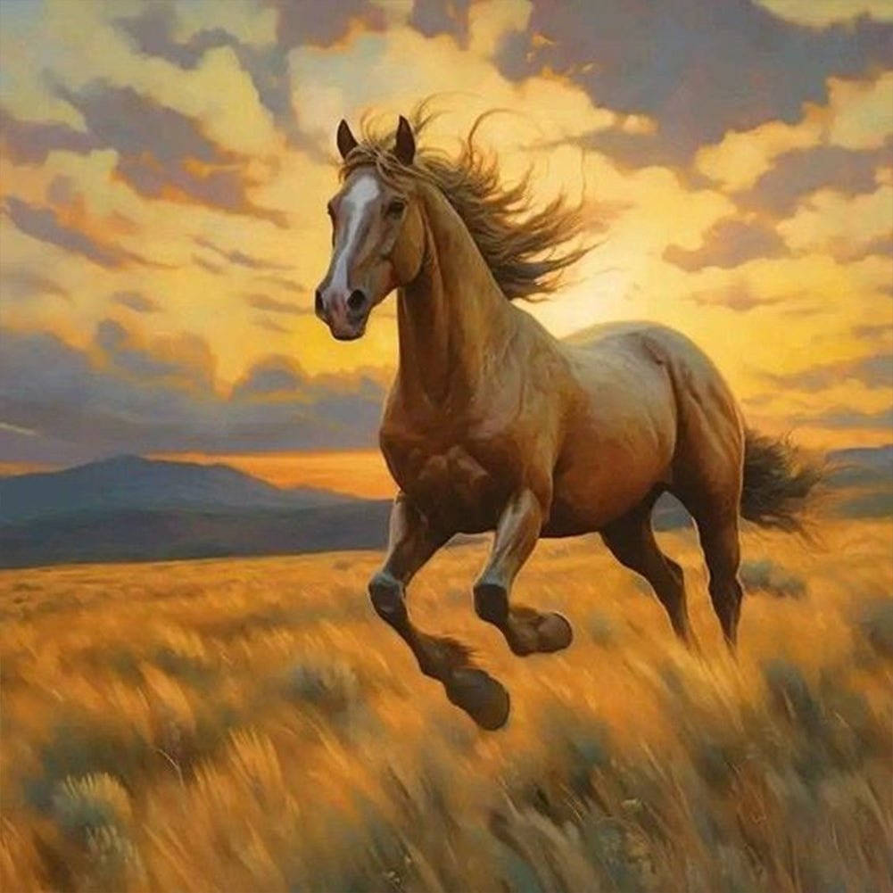 Horses 30*30CM(Canvas) Full Round Drill Diamond Painting