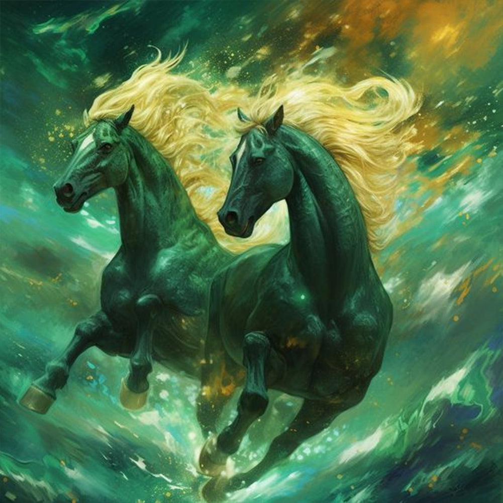 Horses 30*30CM(Canvas) Full Round Drill Diamond Painting