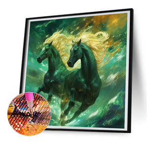 Horses 30*30CM(Canvas) Full Round Drill Diamond Painting