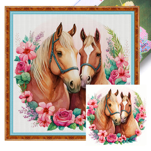 Lovers Horse (30*30CM) 18CT Stamped Cross Stitch