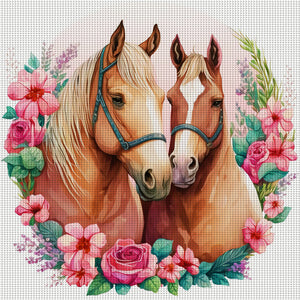 Lovers Horse (30*30CM) 18CT Stamped Cross Stitch