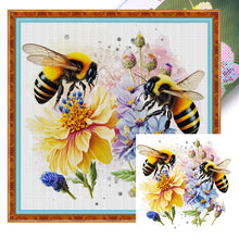 Load image into Gallery viewer, Lovers Bees (30*30CM) 18CT Stamped Cross Stitch
