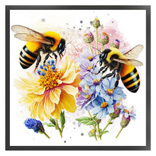 Load image into Gallery viewer, Lovers Bees (30*30CM) 18CT Stamped Cross Stitch
