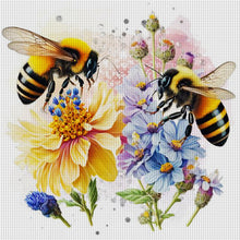 Load image into Gallery viewer, Lovers Bees (30*30CM) 18CT Stamped Cross Stitch
