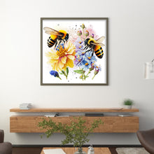 Load image into Gallery viewer, Lovers Bees (30*30CM) 18CT Stamped Cross Stitch
