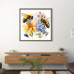 Lovers Bees (30*30CM) 18CT Stamped Cross Stitch