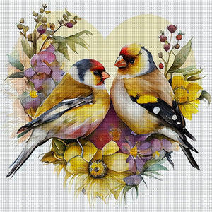 Lovebirds (30*30CM) 18CT Stamped Cross Stitch