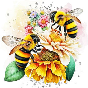 Lovers Bees (30*30CM) 18CT Stamped Cross Stitch