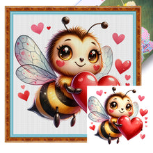 Load image into Gallery viewer, Valentine&#39;S Day Bee (25*25CM) 18CT Stamped Cross Stitch
