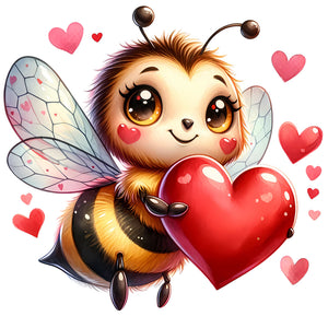 Valentine'S Day Bee (25*25CM) 18CT Stamped Cross Stitch