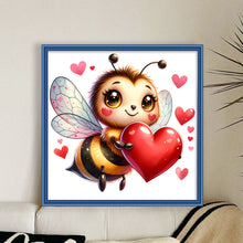 Load image into Gallery viewer, Valentine&#39;S Day Bee (25*25CM) 18CT Stamped Cross Stitch
