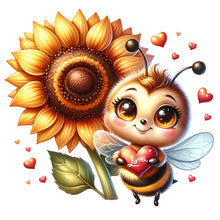 Load image into Gallery viewer, Valentine&#39;S Day Bee (25*25CM) 18CT Stamped Cross Stitch
