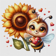 Load image into Gallery viewer, Valentine&#39;S Day Bee (25*25CM) 18CT Stamped Cross Stitch
