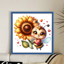 Load image into Gallery viewer, Valentine&#39;S Day Bee (25*25CM) 18CT Stamped Cross Stitch
