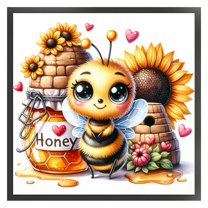 Valentine'S Day Bee (25*25CM) 18CT Stamped Cross Stitch