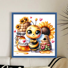 Load image into Gallery viewer, Valentine&#39;S Day Bee (25*25CM) 18CT Stamped Cross Stitch
