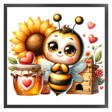 Load image into Gallery viewer, Valentine&#39;S Day Bee (25*25CM) 18CT Stamped Cross Stitch
