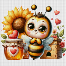 Load image into Gallery viewer, Valentine&#39;S Day Bee (25*25CM) 18CT Stamped Cross Stitch
