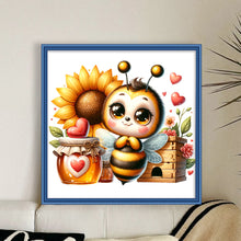 Load image into Gallery viewer, Valentine&#39;S Day Bee (25*25CM) 18CT Stamped Cross Stitch
