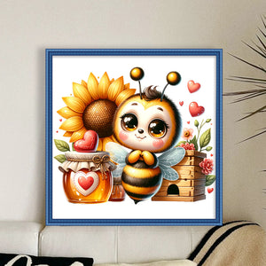 Valentine'S Day Bee (25*25CM) 18CT Stamped Cross Stitch