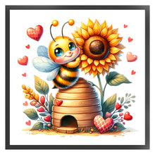 Load image into Gallery viewer, Valentine&#39;S Day Bee (25*25CM) 18CT Stamped Cross Stitch
