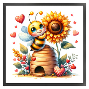 Valentine'S Day Bee (25*25CM) 18CT Stamped Cross Stitch