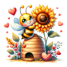 Load image into Gallery viewer, Valentine&#39;S Day Bee (25*25CM) 18CT Stamped Cross Stitch
