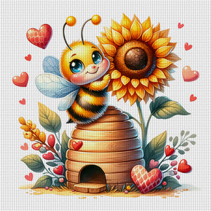 Valentine'S Day Bee (25*25CM) 18CT Stamped Cross Stitch