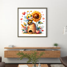 Load image into Gallery viewer, Valentine&#39;S Day Bee (25*25CM) 18CT Stamped Cross Stitch
