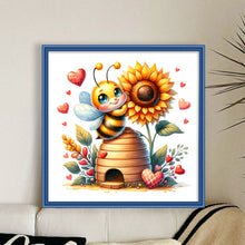 Load image into Gallery viewer, Valentine&#39;S Day Bee (25*25CM) 18CT Stamped Cross Stitch
