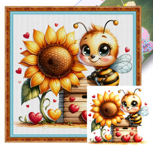 Load image into Gallery viewer, Valentine&#39;S Day Bee (25*25CM) 18CT Stamped Cross Stitch
