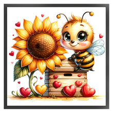 Load image into Gallery viewer, Valentine&#39;S Day Bee (25*25CM) 18CT Stamped Cross Stitch
